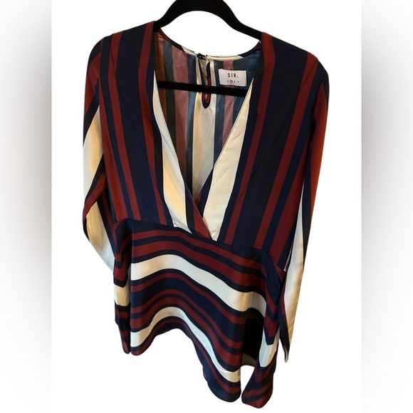 Sir. Women's Striped V-Neck mini dress- Multicolor size 1 - Picture 2 of 9